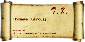 Thomae Károly névjegykártya